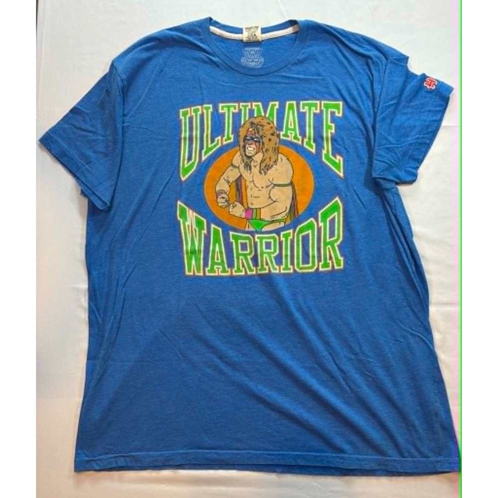 HOMAGE WWE Ultimate Warrior T Shirt XXL 2XL LeBron James Championship Blue USA